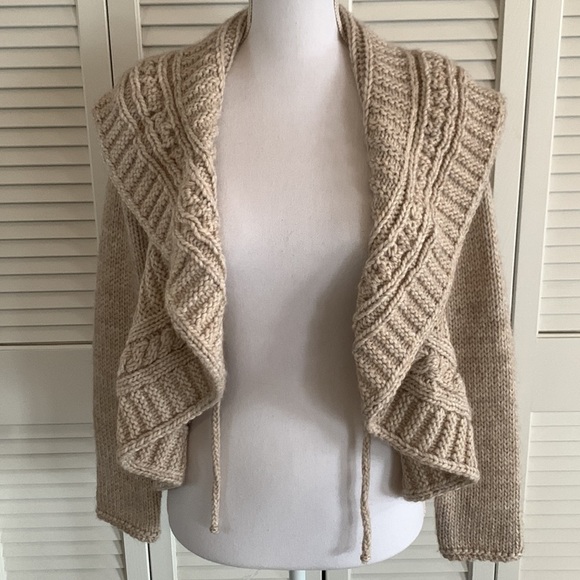 Anthropologie Elsamanda Chunky Soft Oatmeal Made in Italy Knit Sweater Size S - Picture 2 of 11